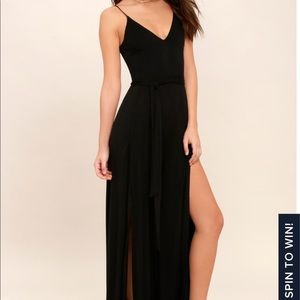 Lulu”s Just Breathe Black Jumpsuit